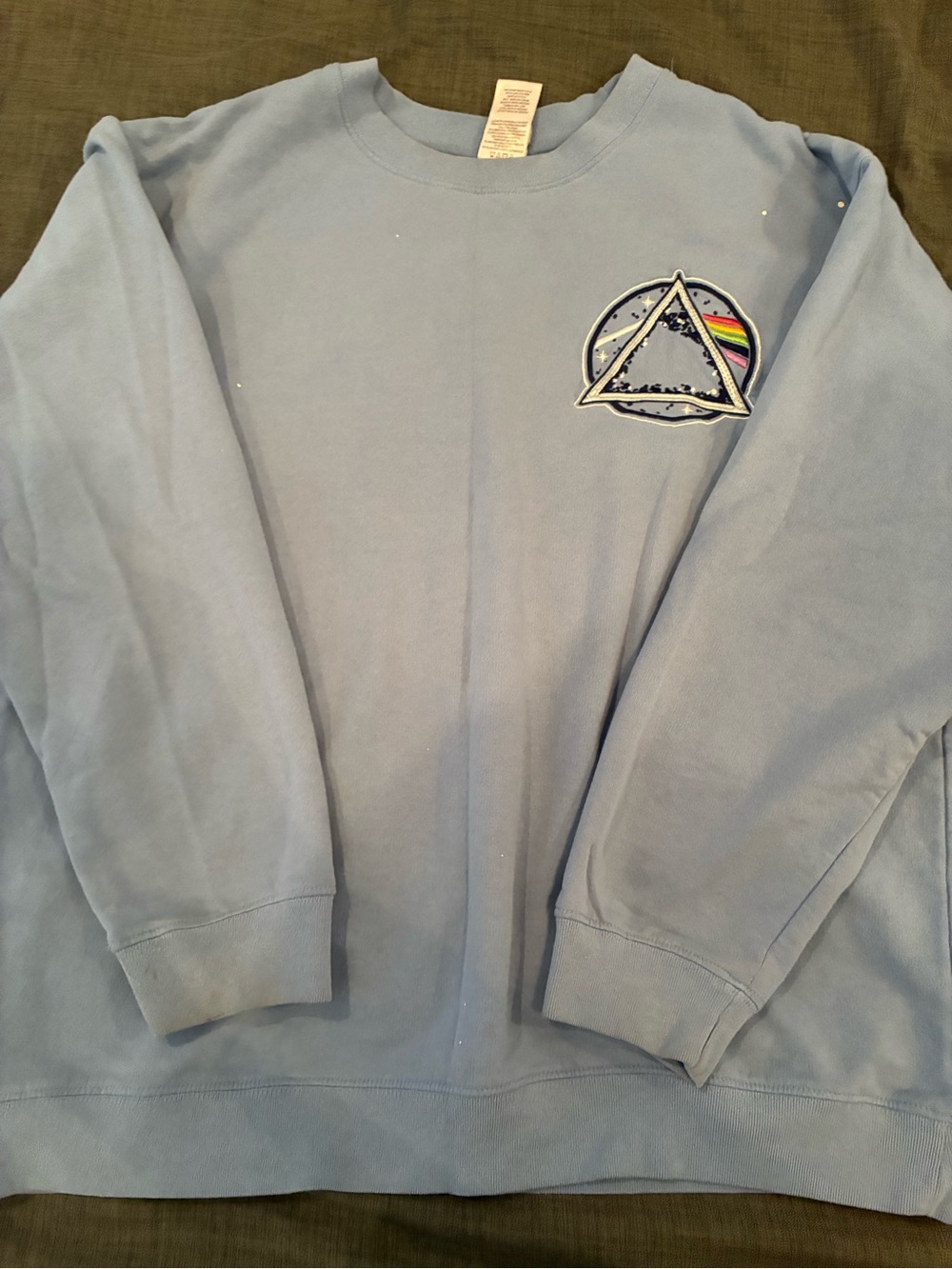 Pink Floyd Light Blue Crewneck with Prism Emblem MC